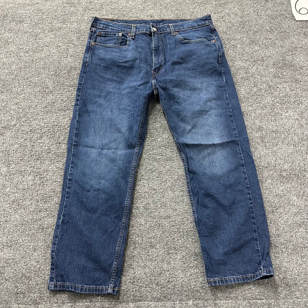 Levi's Jeans Mens Size 38x29 Blue 505 Regular Fit Straight Leg Stretch Denim